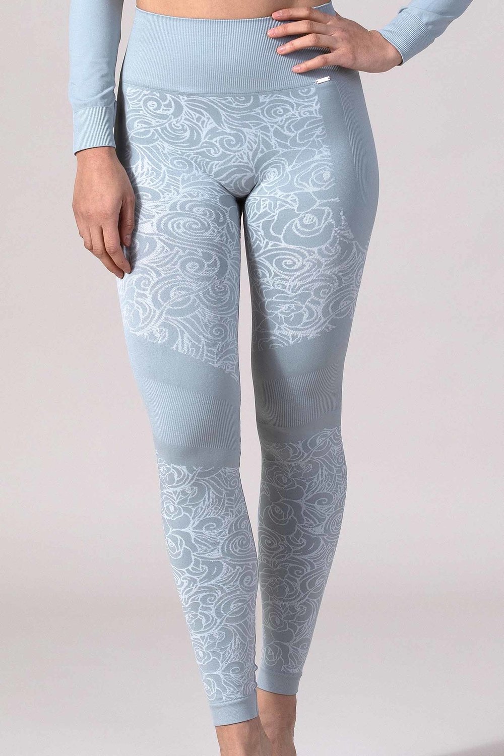 REVIVE Viane - Sportlegging Dames - High Waist, met Print, Yoga - Mirage Grey - Maat S