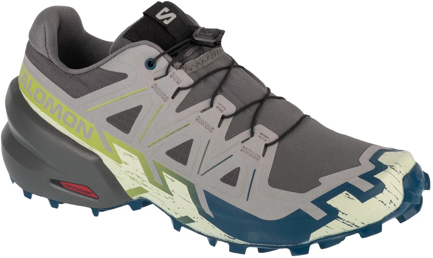 SALOMON - SALOMON SPEEDCROSS 6 - Castlerock/Lime C/Pos - 45 1/3