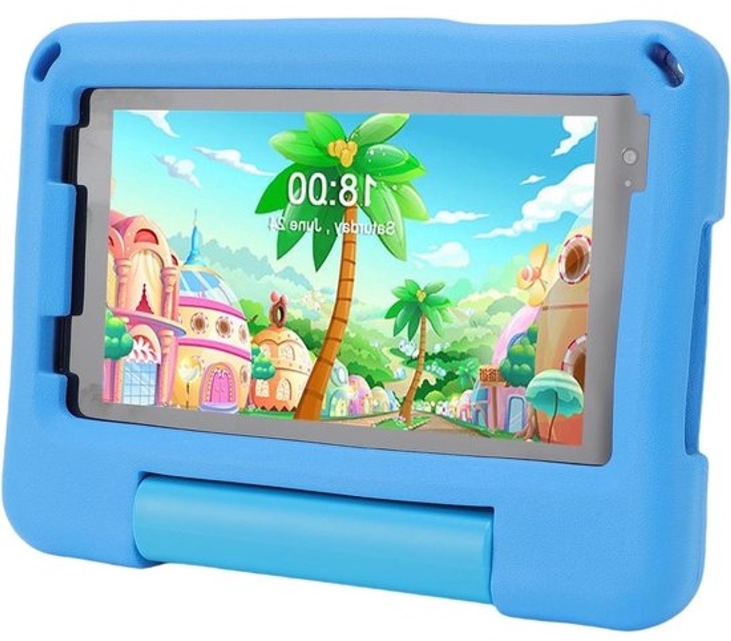 Kindertablet - 7 inch - Peuterleerapparaat - Voor educatief spelen - Valbestendige hoes - 64 GB opslag - Blauw