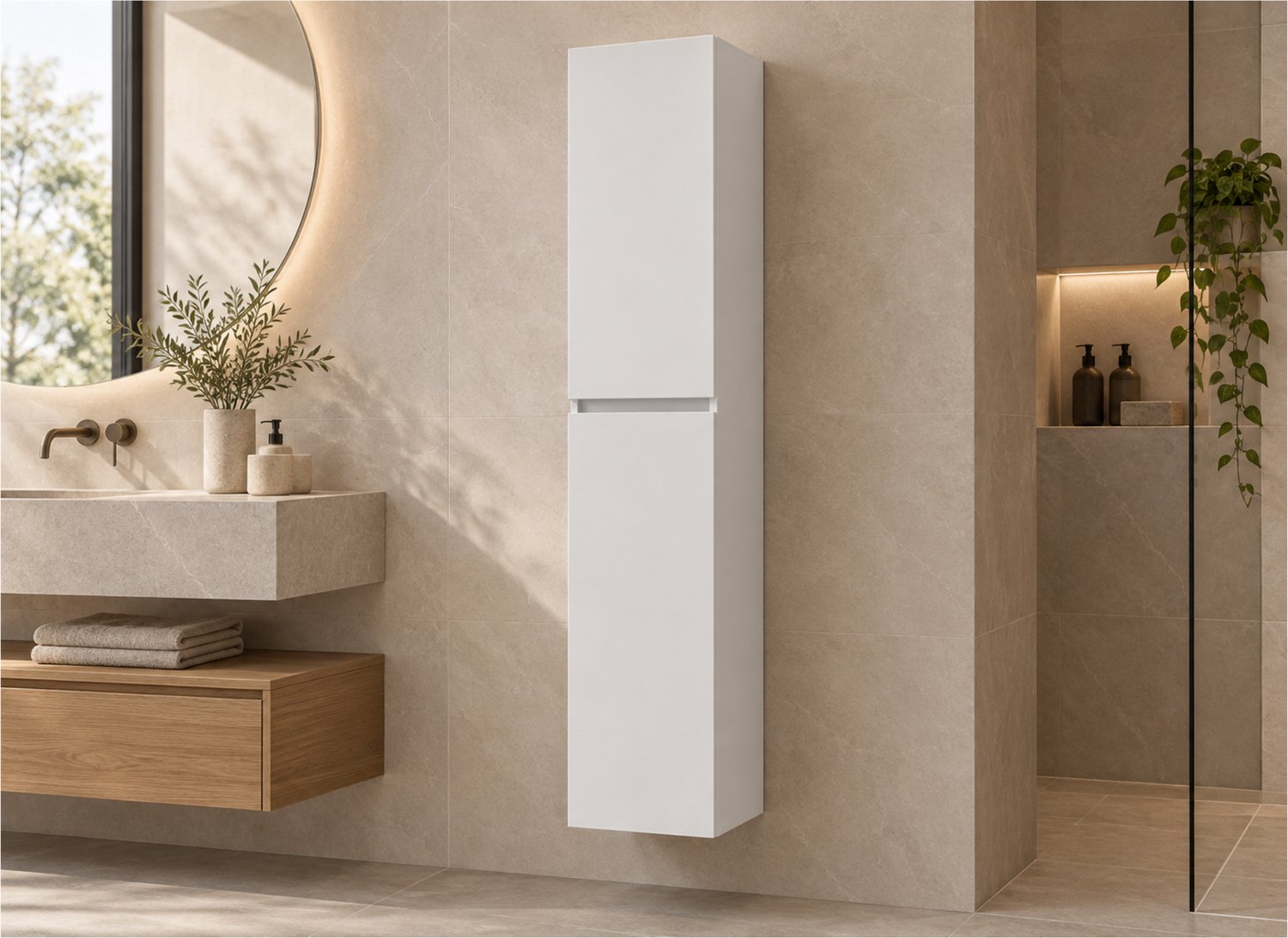 Wiesbaden Alvara Kolomkast - 160x35x35cm - Mat Wit