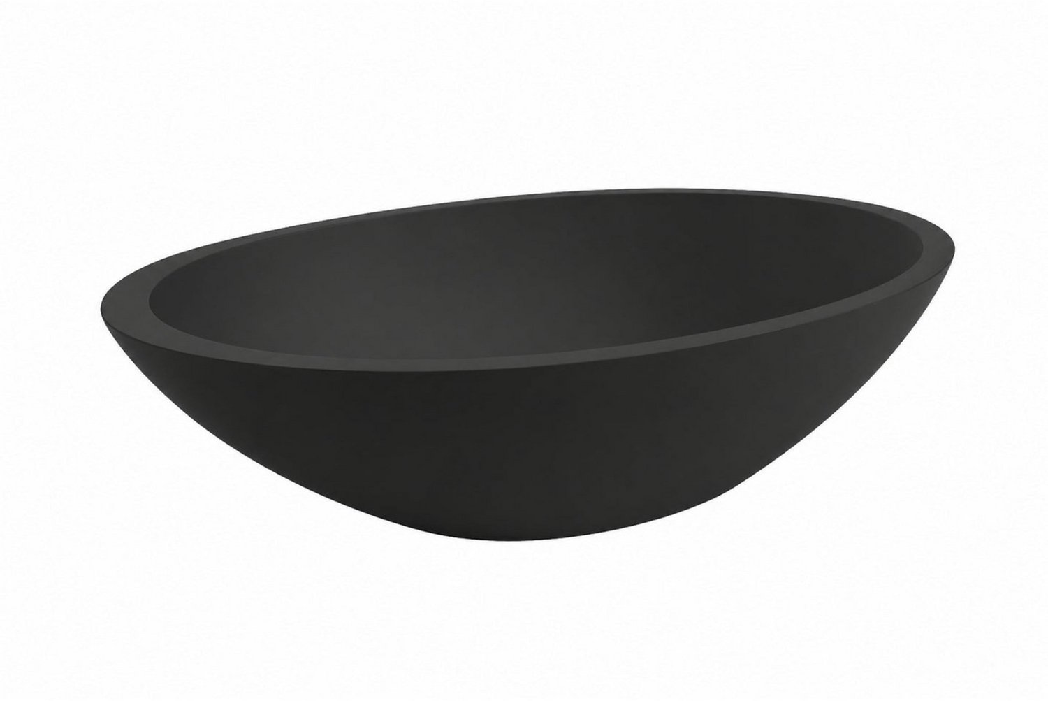 Wiesbaden Kim Waskom Ovaal 59 x 35 x 11 cm Solid Surface - Mat Zwart