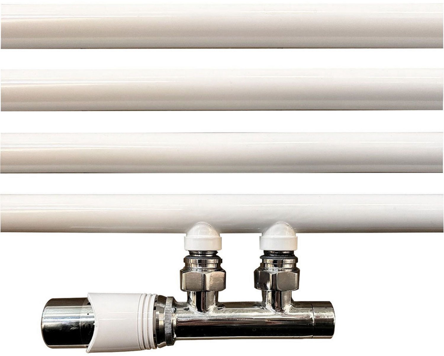 Riko Onderblok Set Haaks Links 16 x 2,0 en 15 mm Knel - Chroom/Wit