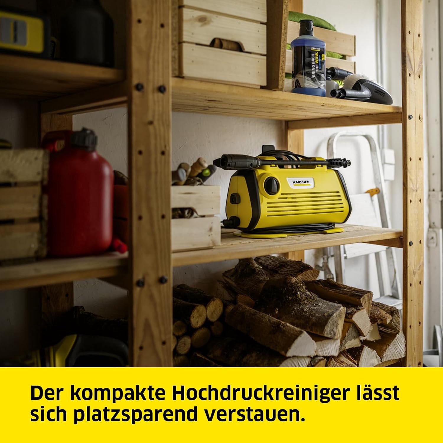 Hogedrukreiniger 120 Bar – 380 L/u – Compacte Elektrische Hogedrukspuit met Terrasreiniger, Vuilfrees, 5 m Slang en Home Kit – Geel – Laura Homestore