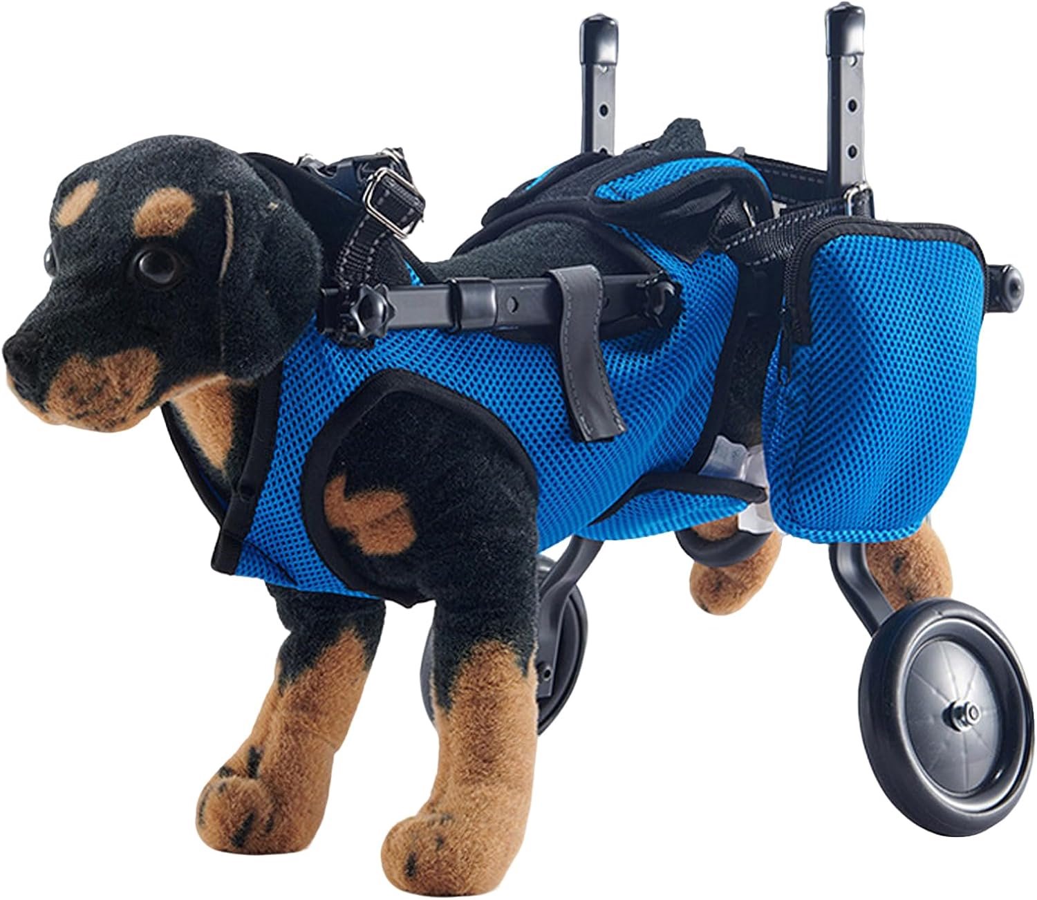 Dog wheelchair for hind legs, supports healing, adjustable, 2 wheels, dog carriage/wheelchair for small injured, disabled, paralyzed or weak pets on t