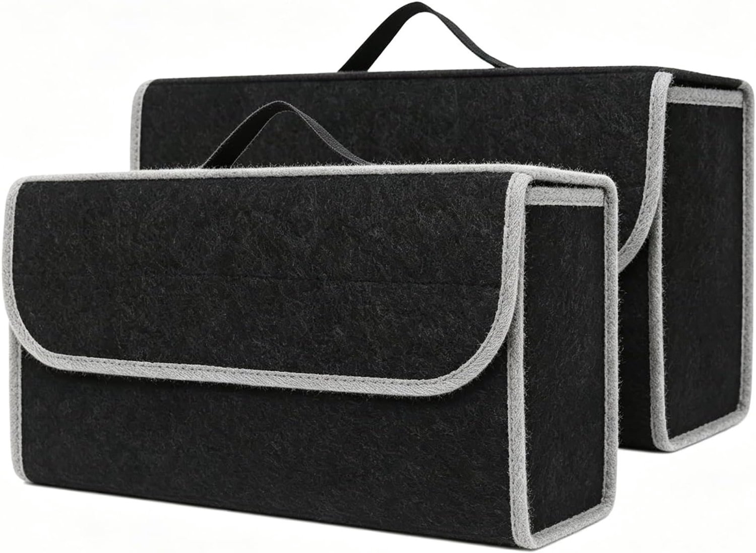 Vilten kofferbakorganizer, 2 stuks, 50 x 24 x 17 cm, kofferbakorganizer, kofferbaktas met inlegblad en elastiek voor - Homevero
