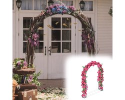 Aufun Metaal Rozenboog 240x140x38cm – Poedercoated Staal Tuinboog – Rozensteun & Tuindecoratie (Zwart)