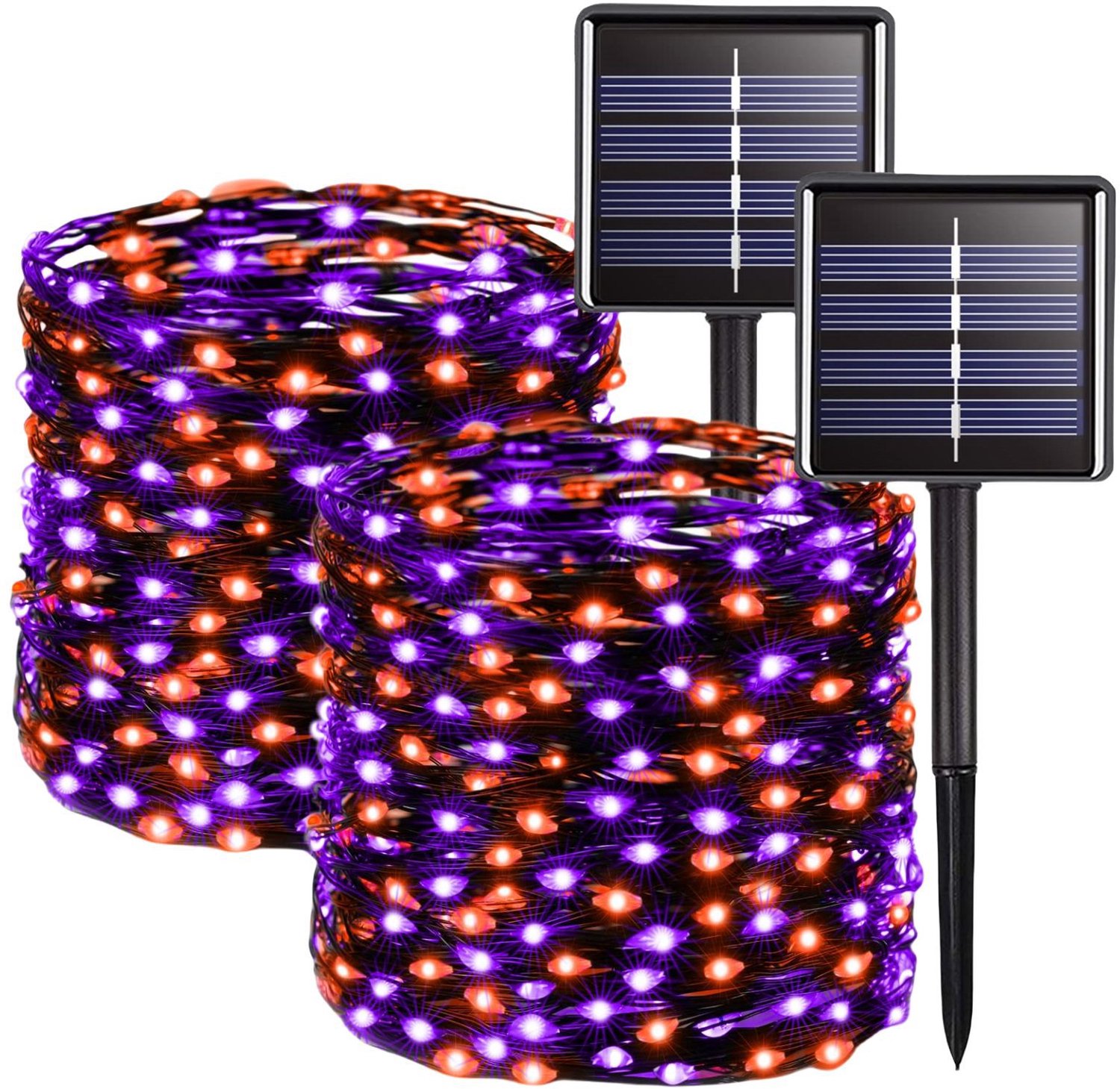 Wclavion Zonne-LED lichtsnoer - waterdicht buitengebruik - sterren koperdraadlampjes - decoratieve flitslampen - 28 meter