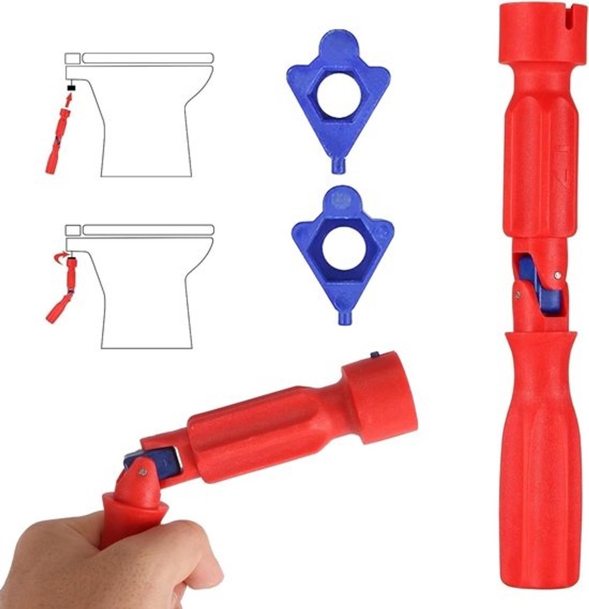 Universele Toiletbril Montage Sleutel voor Reparatie en Installatie van Toiletzittingen en Kranen - 10/13/17mm