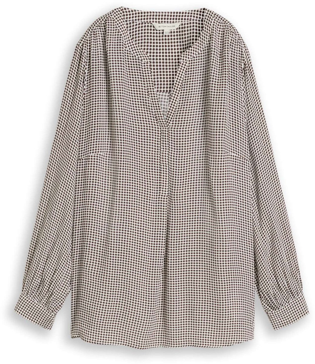 Tom Tailor - Plus Size - blouse van viscose - Maat 46 - small brown dot print