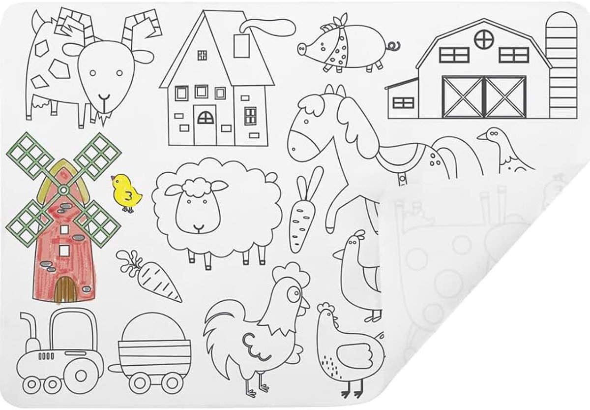 Siliconen: KLEUREN placemat - boerderij thema