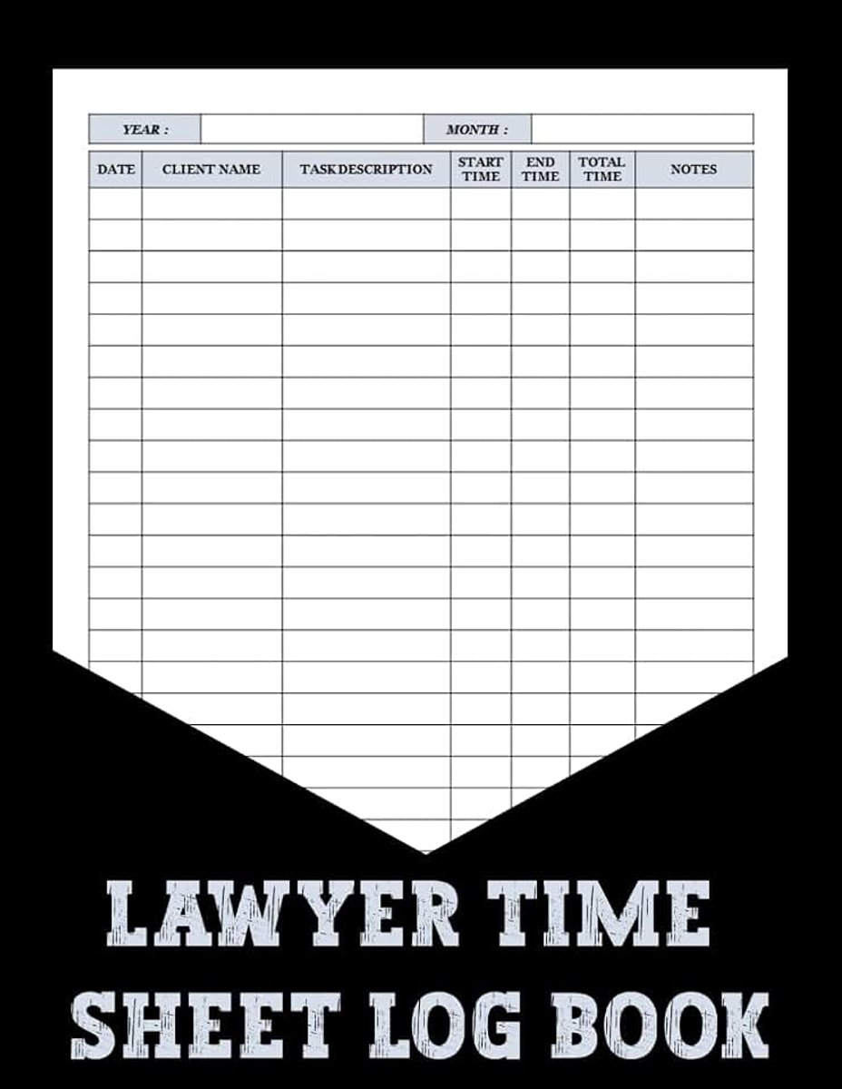 Time Sheet Log Book: The Lawyer Time Sheet Log Book is the perfect way to track your time as an attorney. This book is great for lawyers who work in-house and are paid by the hour.