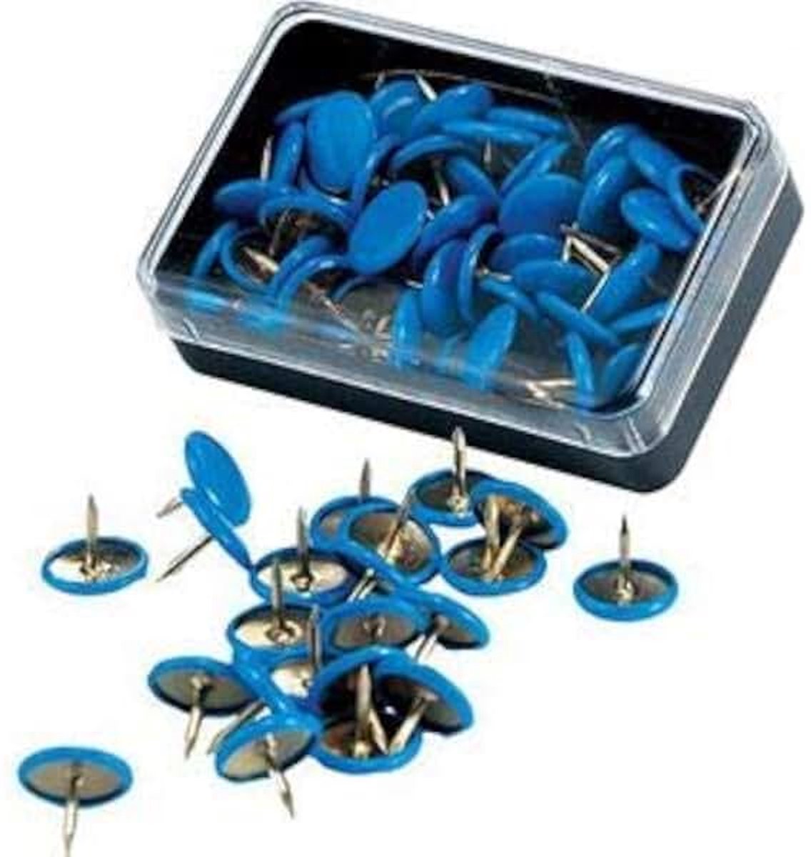 Kleurrijke punaises messing 50 stuks blauw
