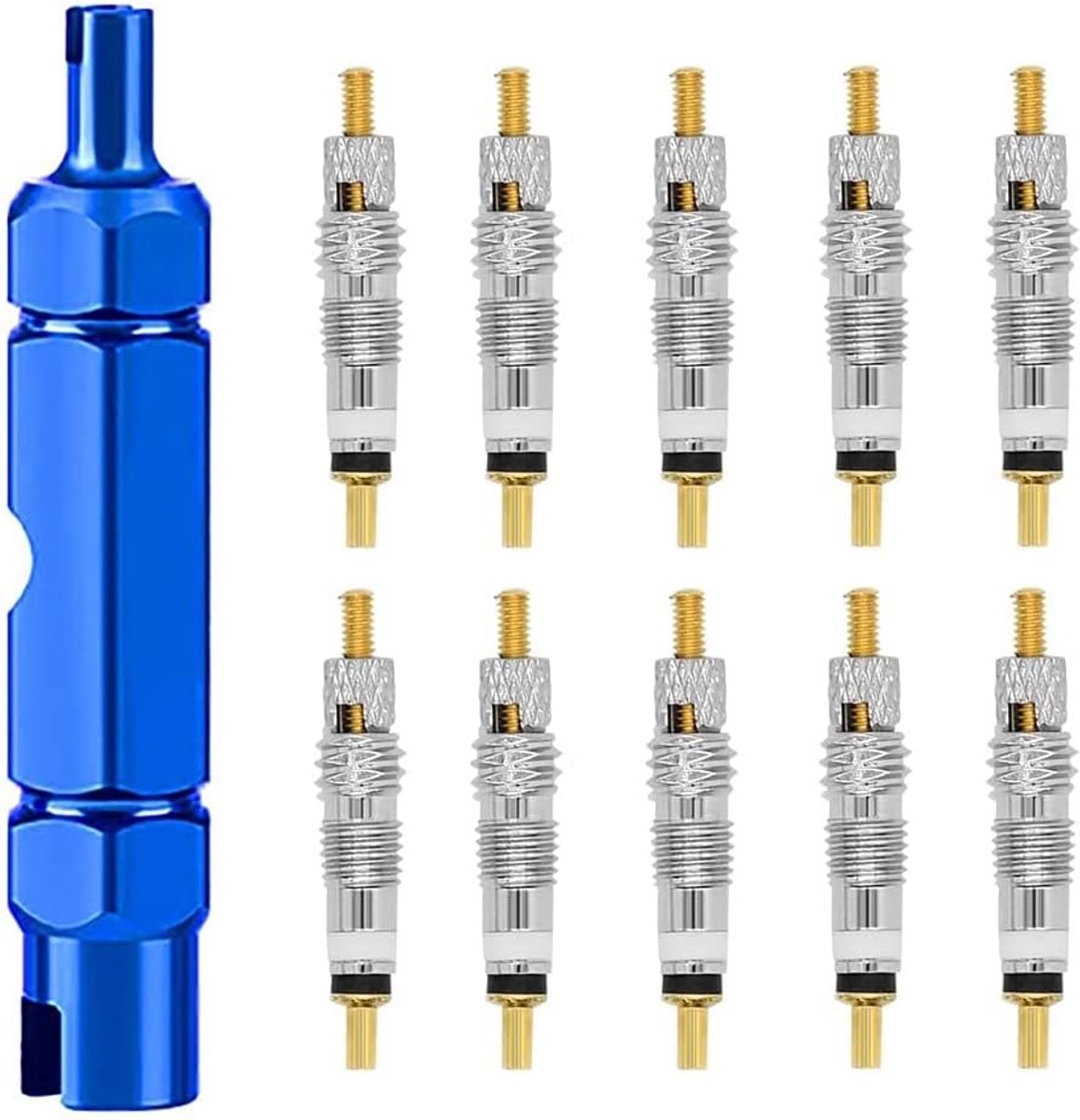 11 STKS Klep Converter Set, fiets Valve Adapters Presta Valve Core Vervanging Se DV SV AV voor Alle Fietspompen, Luchtpompen, Balpomp