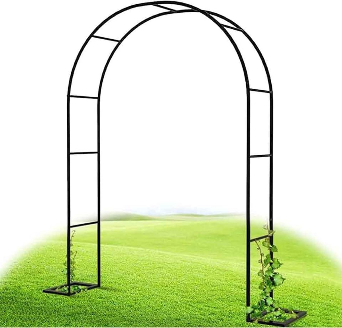 Rozenboog tuinboog, rozenboog metaal, bruiloftsboog, rozenboog verzinkt, 140 cm, 240 cm, 300 cm, 350 cm, stabiele metalen boog voor verschillende klimplanten, zwart, 1,8 m x 2,2 m