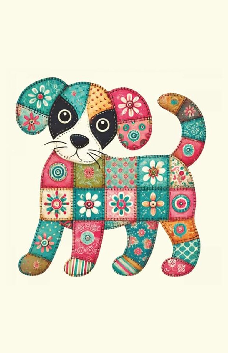 Patchwork Puppy Notebook: Patchwork Puppy Notebook | Adorable patchwork dog design – perfect for writing, doodles, and everyday notes.