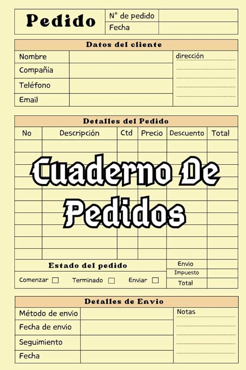 Pedidos: Libro De Registro De Pedidos de Clientes para Empresas | Libreta para empresas | Organizador de Pedidos de Clientes | 100 páginas