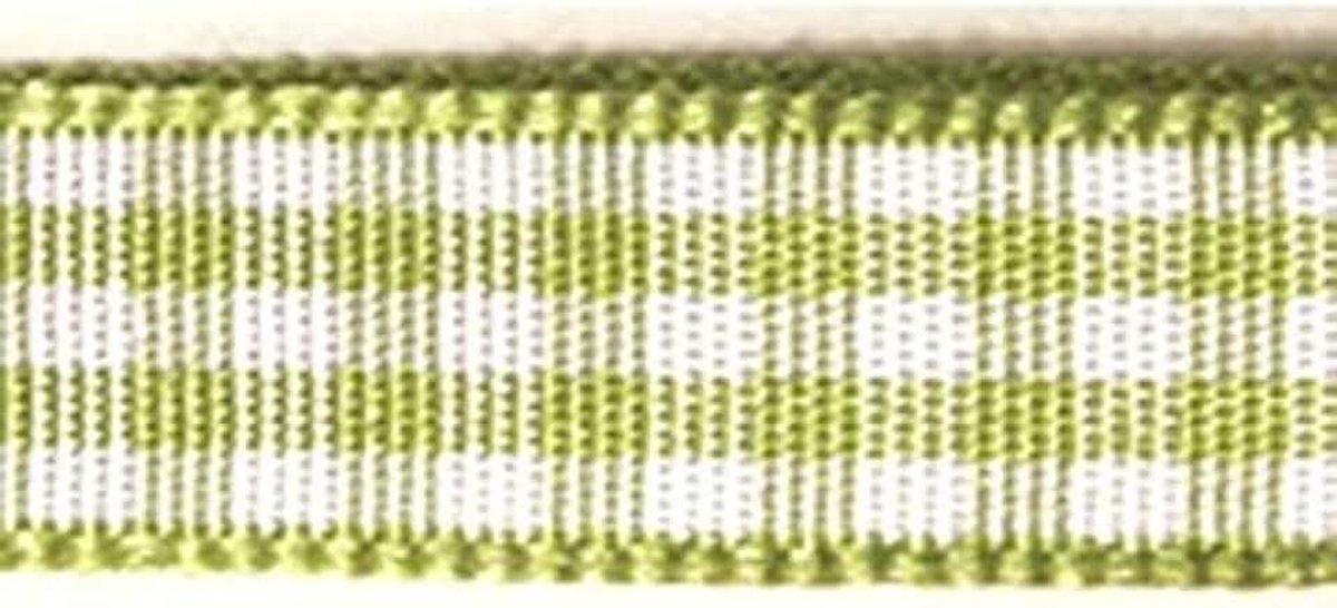 Geruit lint, meigroen, 6,3 mm, rol 10 m, boerderijruit, Vichy ruitband, Vichy boerderijruit, cadeauband, zonder draad