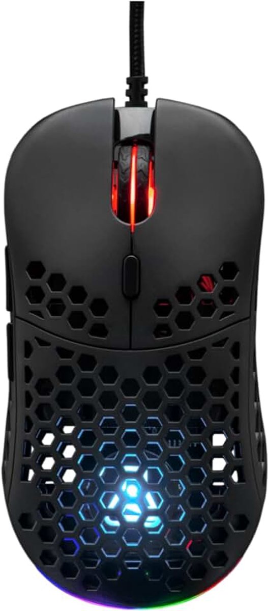 Kult Oxygen - Draadloze gamingmuis met hoge prestaties 12.800 dpi - batterij met lange levensduur, RGB 100% aanpasbaar, 6 programmeerbare toetsen, beide handen - zwart - 2024