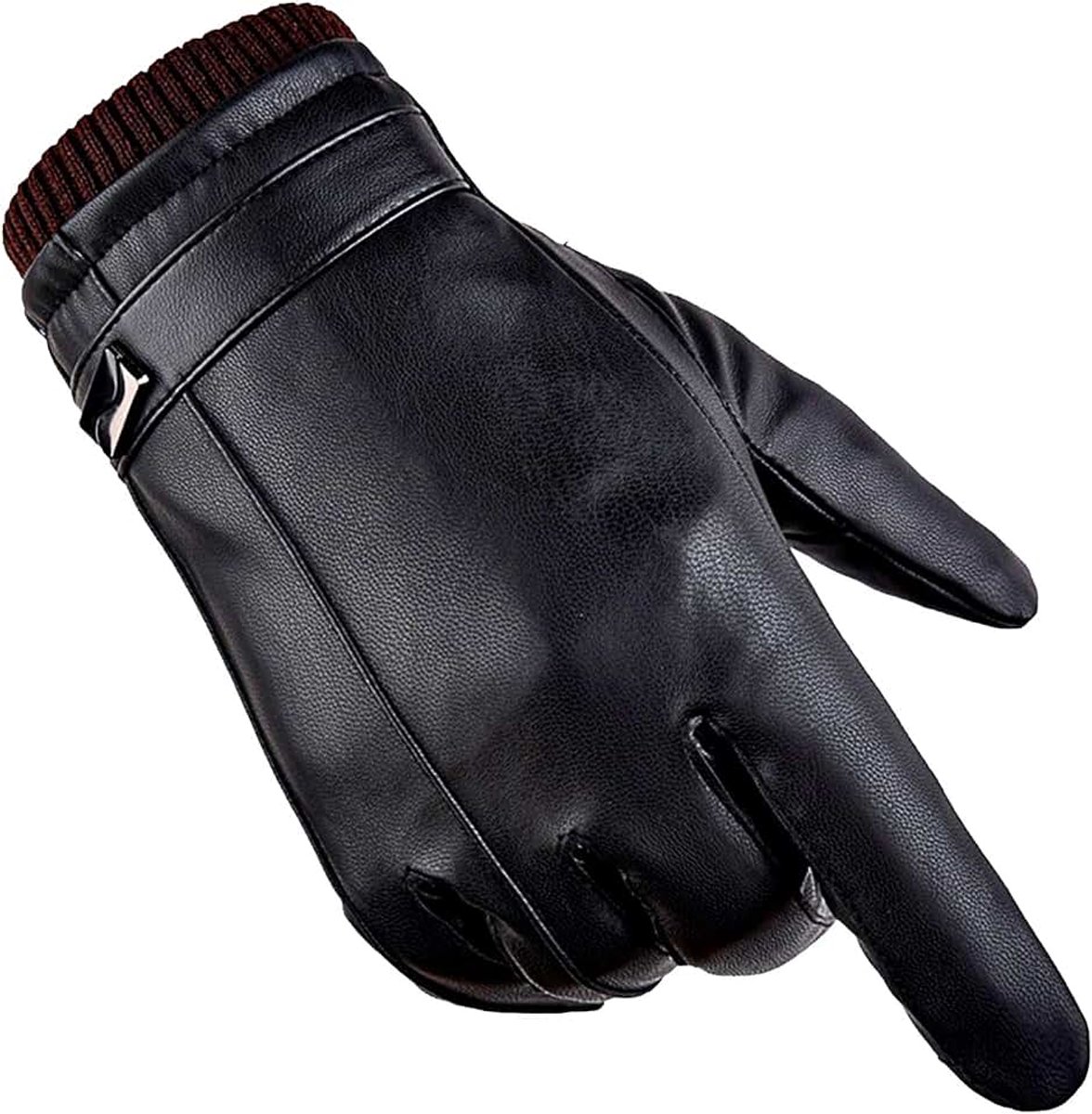 Handschoenen, PU-leer, touchscreen, warm fleece, winddicht, koudebescherming, thermische wanten, antislip, voor outdoor, sport, rijden, motorfietsen, hardlopen