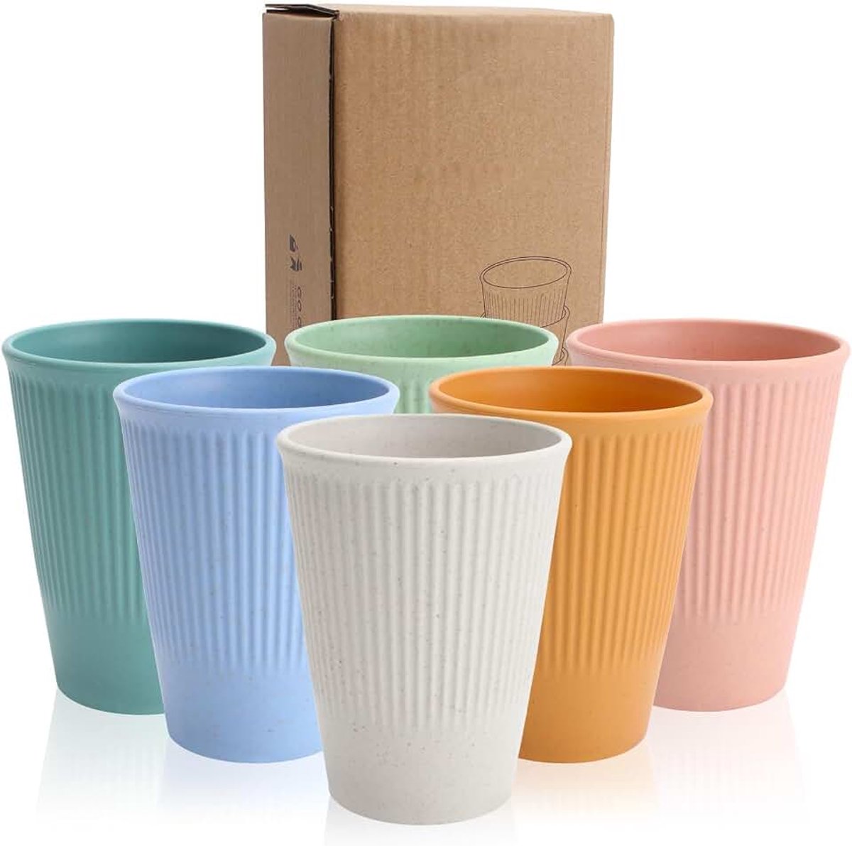 Plastic bekers, set van 6, onbreekbare cola-bekers, vaatwasmachinebestendig, BPA-vrij, 6 kleuren