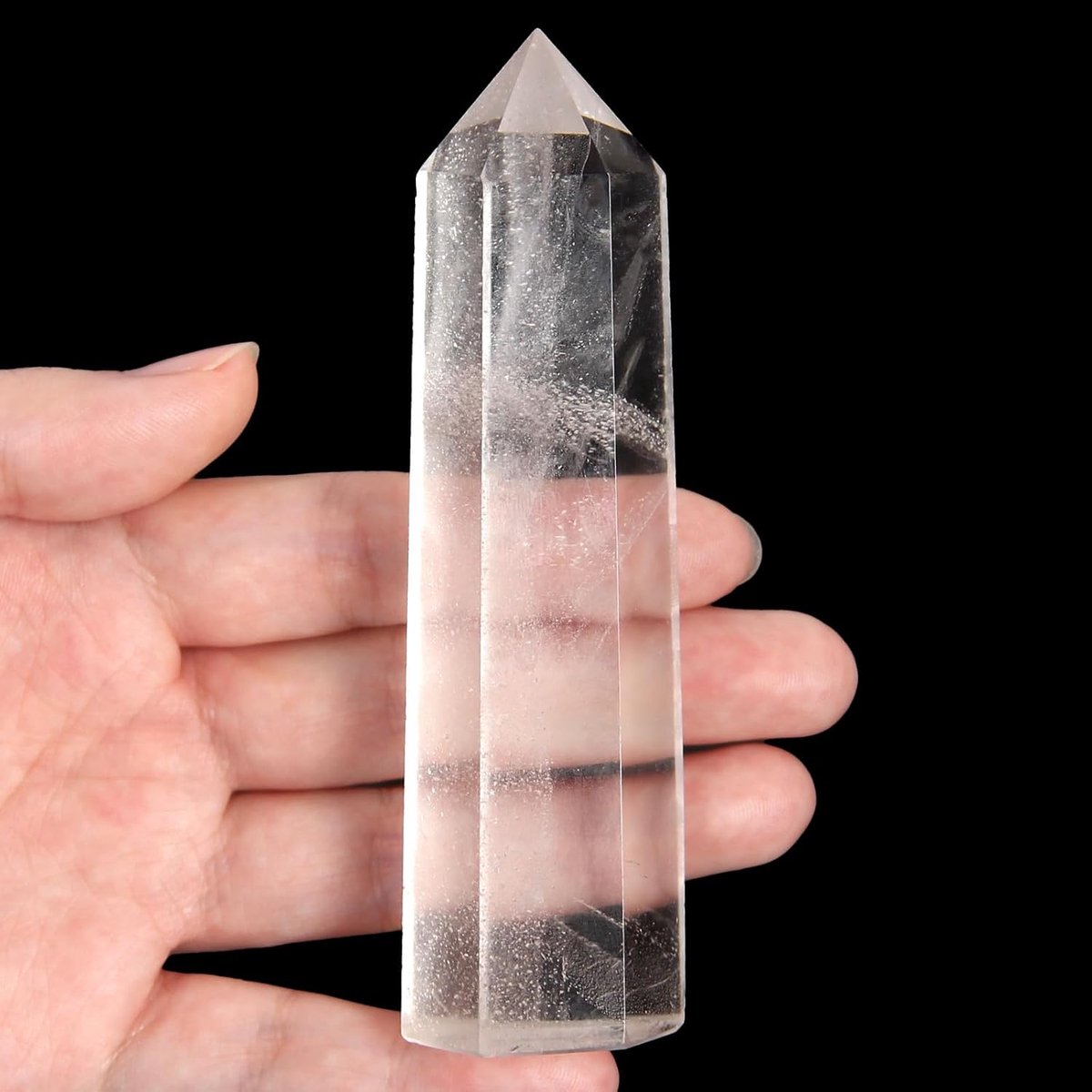 1 stuk bergkristal toverstaf 10-11 cm, kristallen staaf kwarts