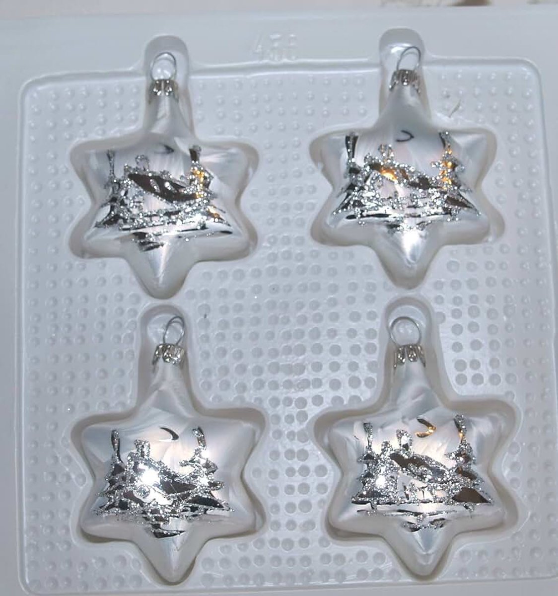 Kerstballen wintermagie ster 5 cm 4 stuks per doos
