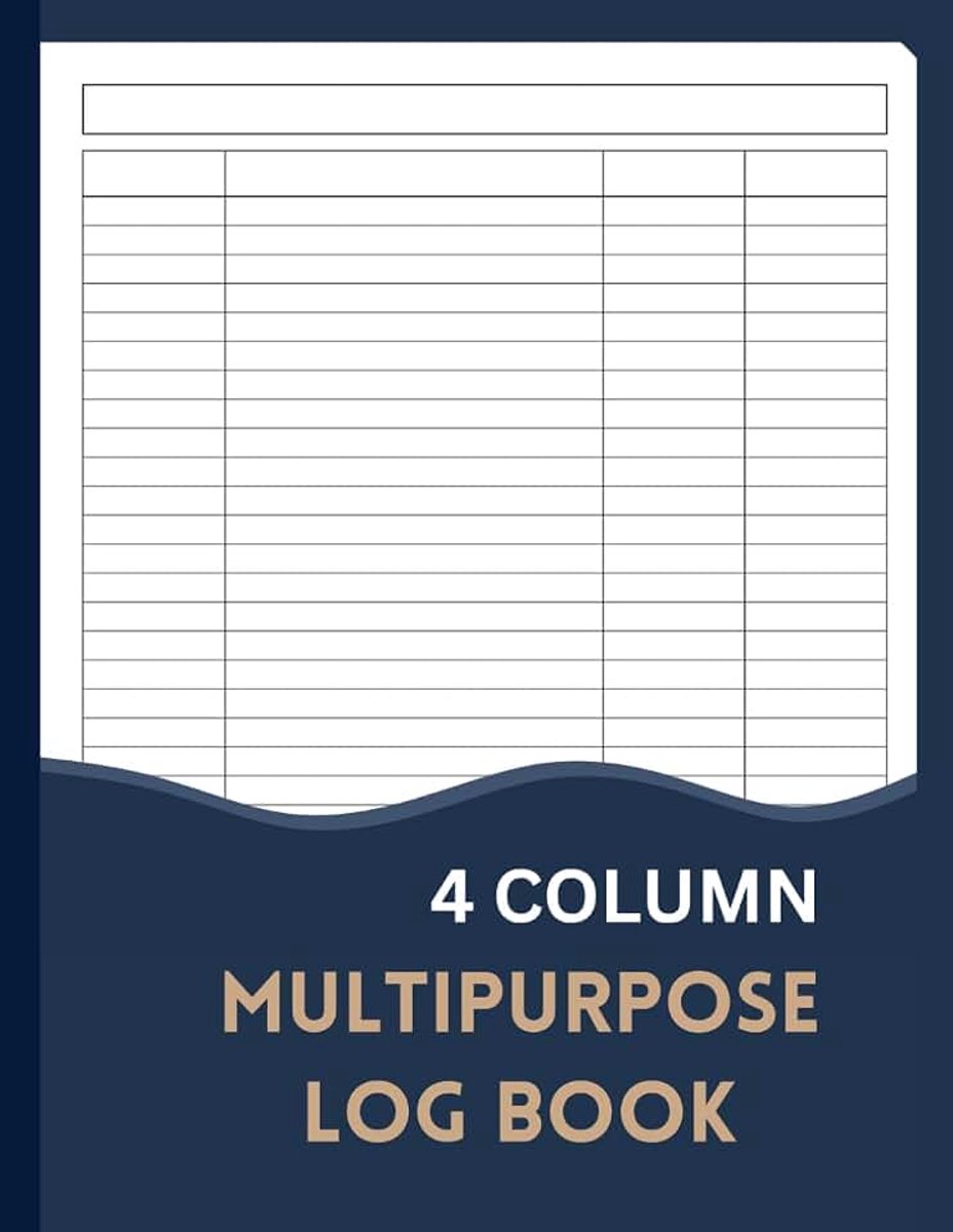 Multipurpose 4 Column Log Book: Large Customizable Logbook for Inventory, Sales, Income and Expenses, Mileage, Orders, Equipment, Time Tracking, and Daily Record Keeping | 8.5 x 11 inches | 110 Pages