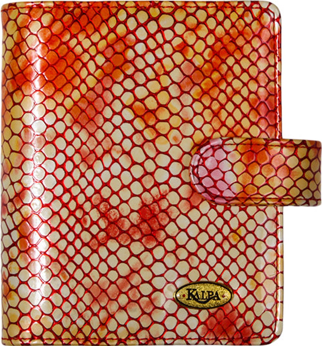 1311-88 Pocket organizer – geel-rode slangenprint, kunstleer 1 week per 2 paginas 2026-2027-2028