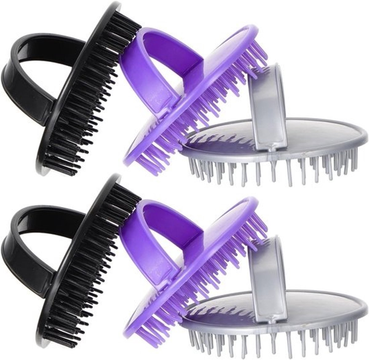 Massageborstel voor Hoofdhuid - 6-delige Set voor Shampoo en Lichaamsreiniging - Handmatige Scalp Massager en Kam voor Haarwassen - Ideaal voor Ontspanning en Verzorging