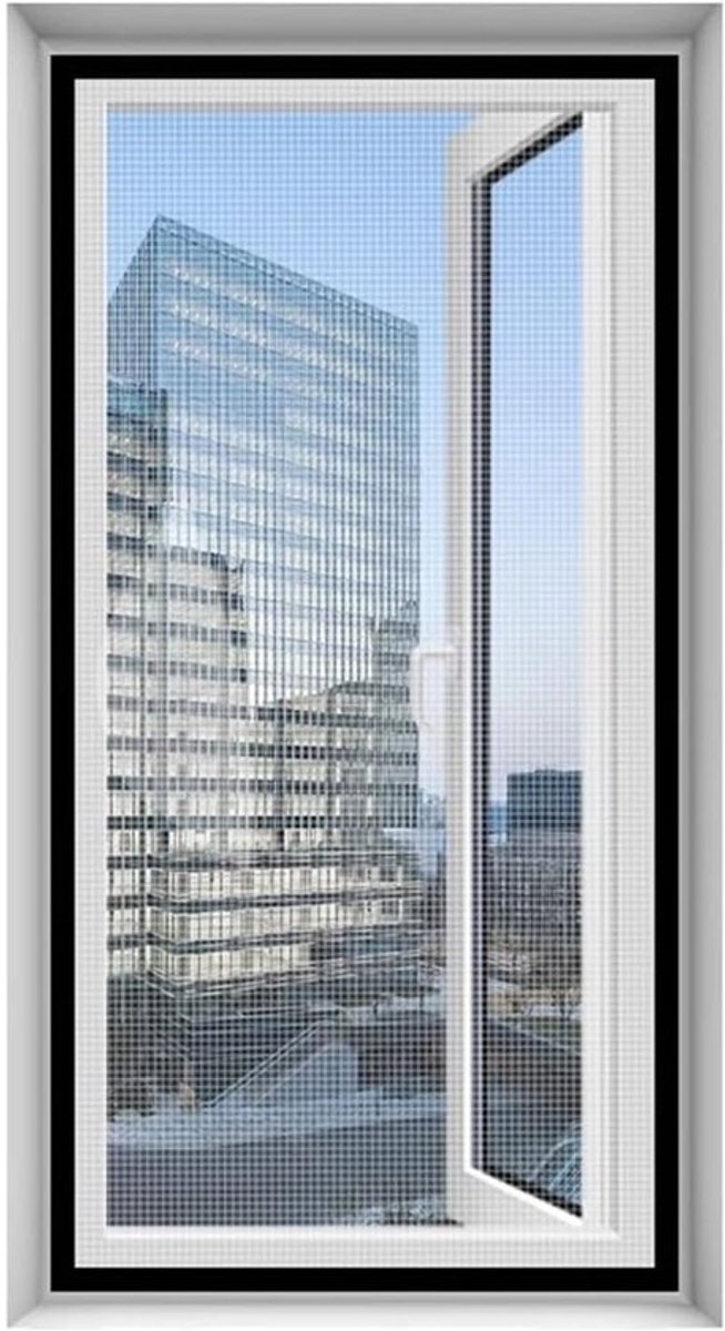 Raamhor met Klittenband - Insectenhor Deur - Buitenruimte Binnen - Op Maat Gemaakt - 50x80cm Rechthoekig - Zwart