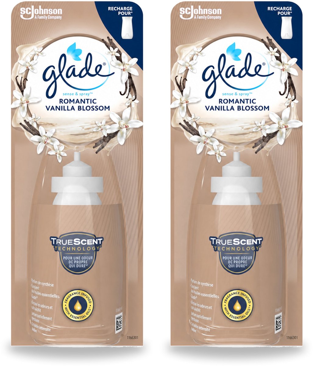2 x Glade - Sense & Spray - Romantic Vanillebloesem - 18 ml - Voordeelverpakking - 2 stuks