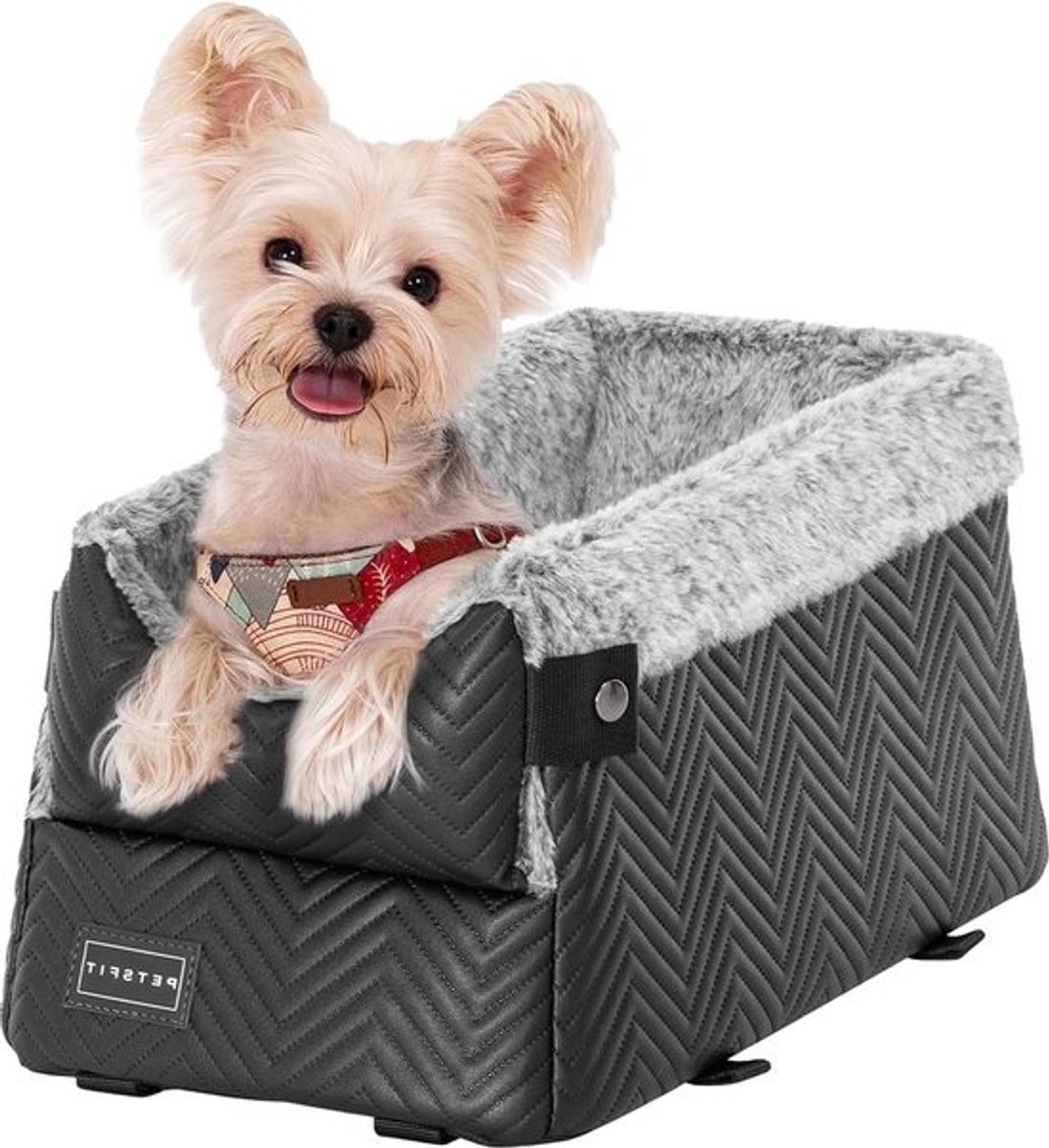 Hondenstoel Middenconsole Auto - Hondenautostoel voor Kleine Honden - Zwart - Wasbaar