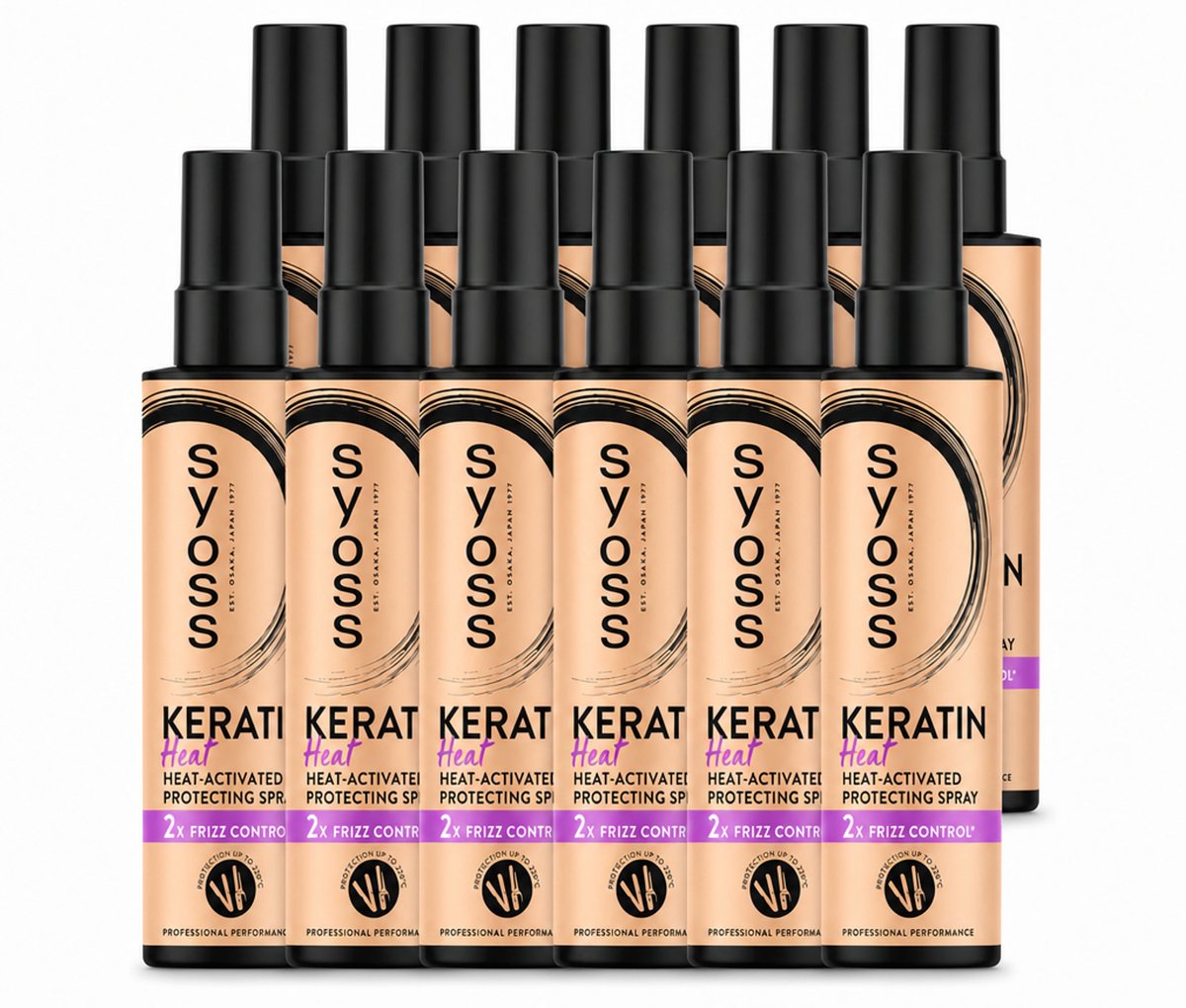 12 x Syoss - Keratin - Heatprotection Spray - Tot 220°C Bescherming - 200 ml - Voordeelverpakking - 12 stuks