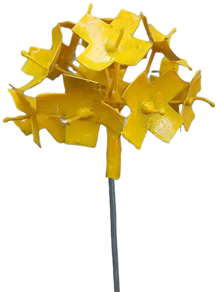 Floz Design tuinsteker gele bloem - metalen sierui - handgemaakt en fairtrade