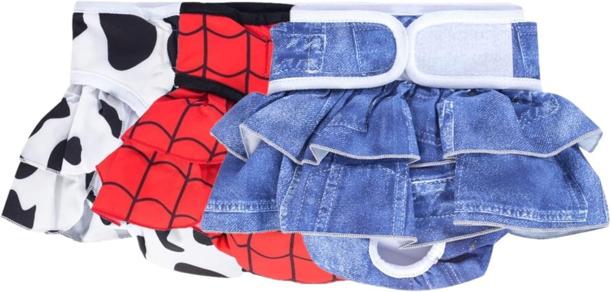 Luiers voor vrouwen, wasbare en herbruikbare hondenluiers, zachte hondenluiers, vrouwelijke hondenluiers voor warmtecyclus, incontinentie, meisjeshondenluiers jurk - blauw