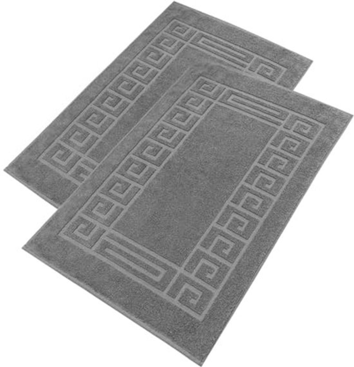 Set van 2 badmatten van badstof | 100% katoen | Zachte en absorberende badmatten | Machinewasbaar | 50 x 80 cm | Made in Italy