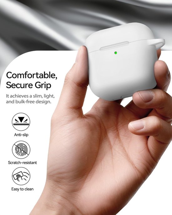 Siliconen voor AirPods 4 Hoes, B3-White — afbeelding 2