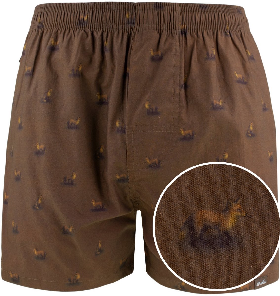 Pockies heren wijde boxershort fox bruin