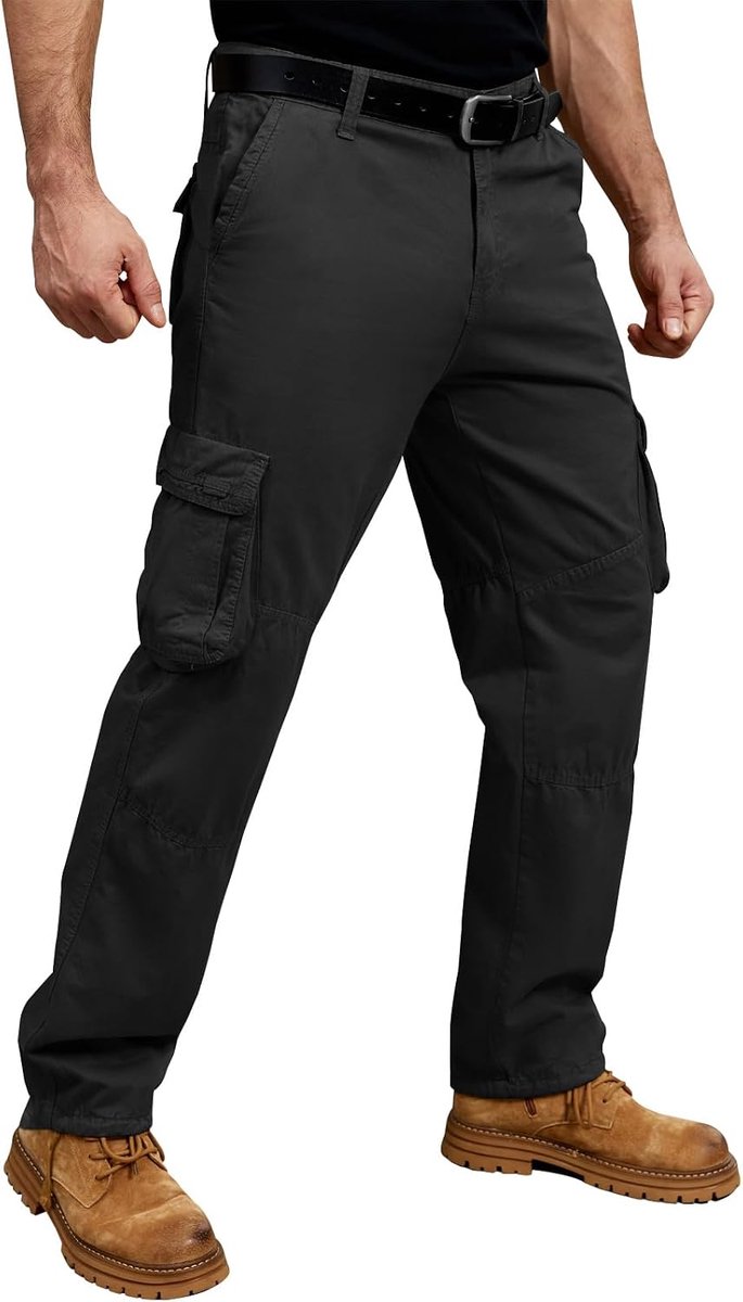 Cargobroek voor heren, stretch, katoen, cargobroek, chinobroek, vrije tijd, baggy, werkbroek, joggingbroek