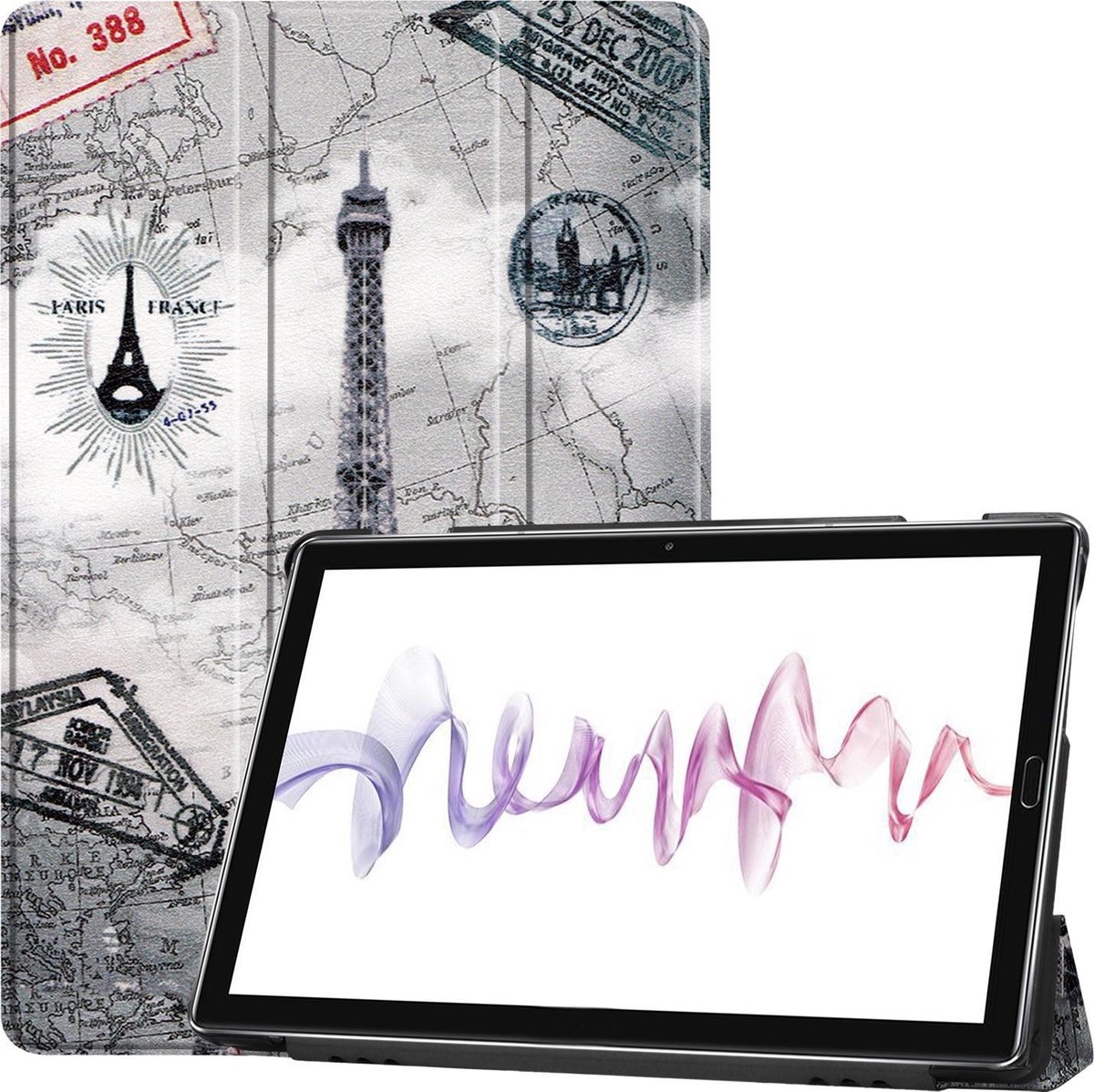 Tablet hoes geschikt voor Huawei MediaPad M6 10.8 Tri-Fold Book Case - Eiffeltoren
