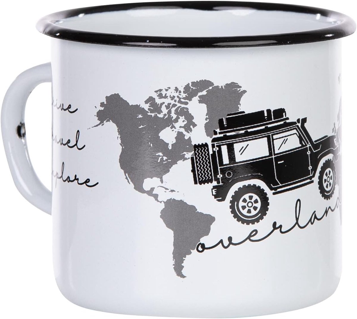 Mokken met cool offroad motief met daktent en wereldkaart - licht en onbreekbaar voor kamperen, vanlife en globetrotters - van MUGSY.de