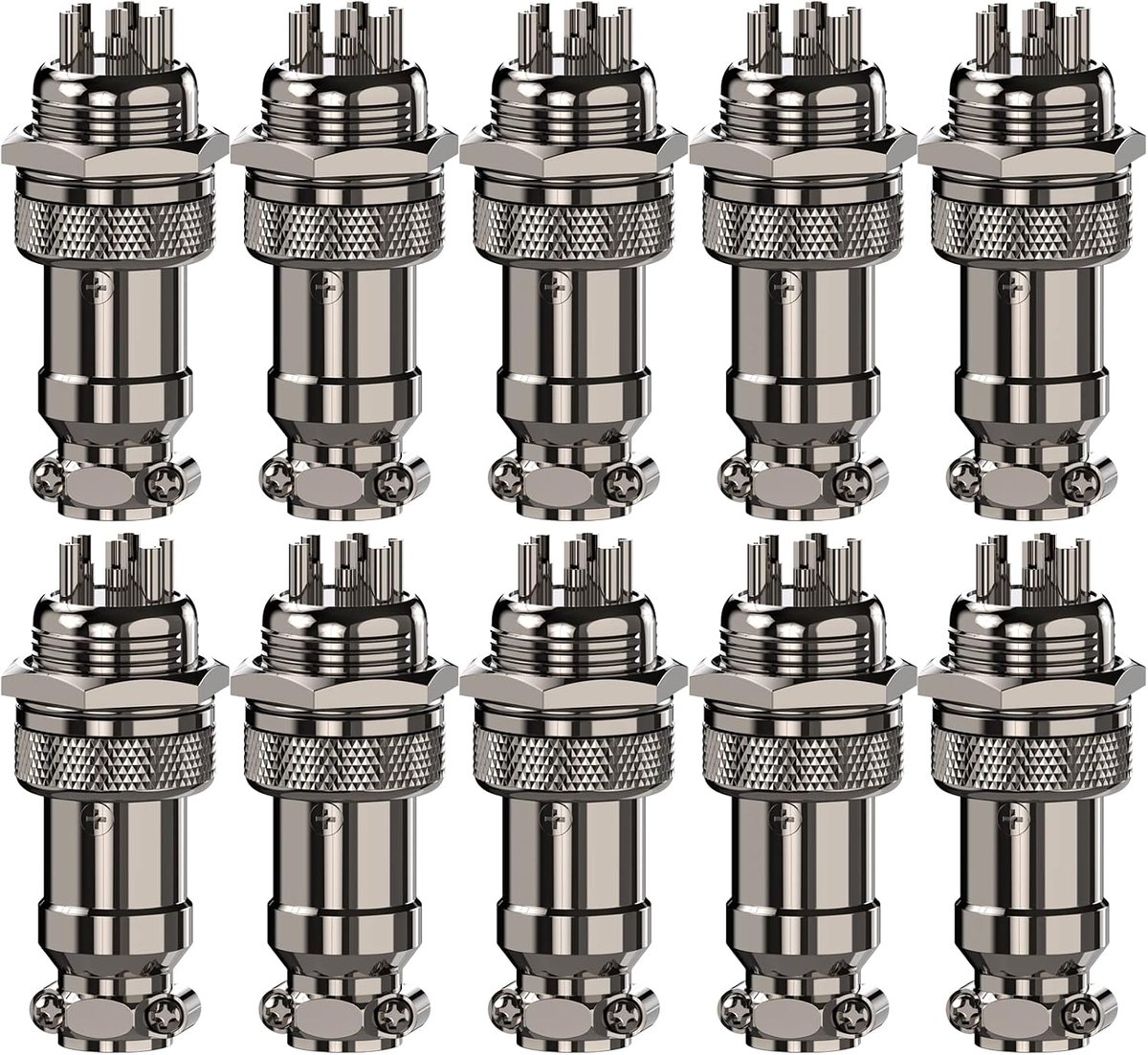 GX16 6-pins paneelmontage rond metalen luchtvaartstekker adapter mannelijk vrouwelijk stekker metalen bus (10 stuks)