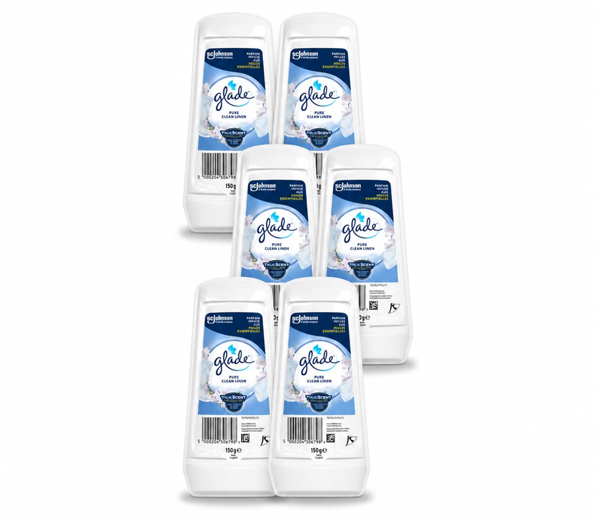 6 x Glade - Gel - Pure Clean Linen - 150 g - Voordeelverpakking - 6 stuks