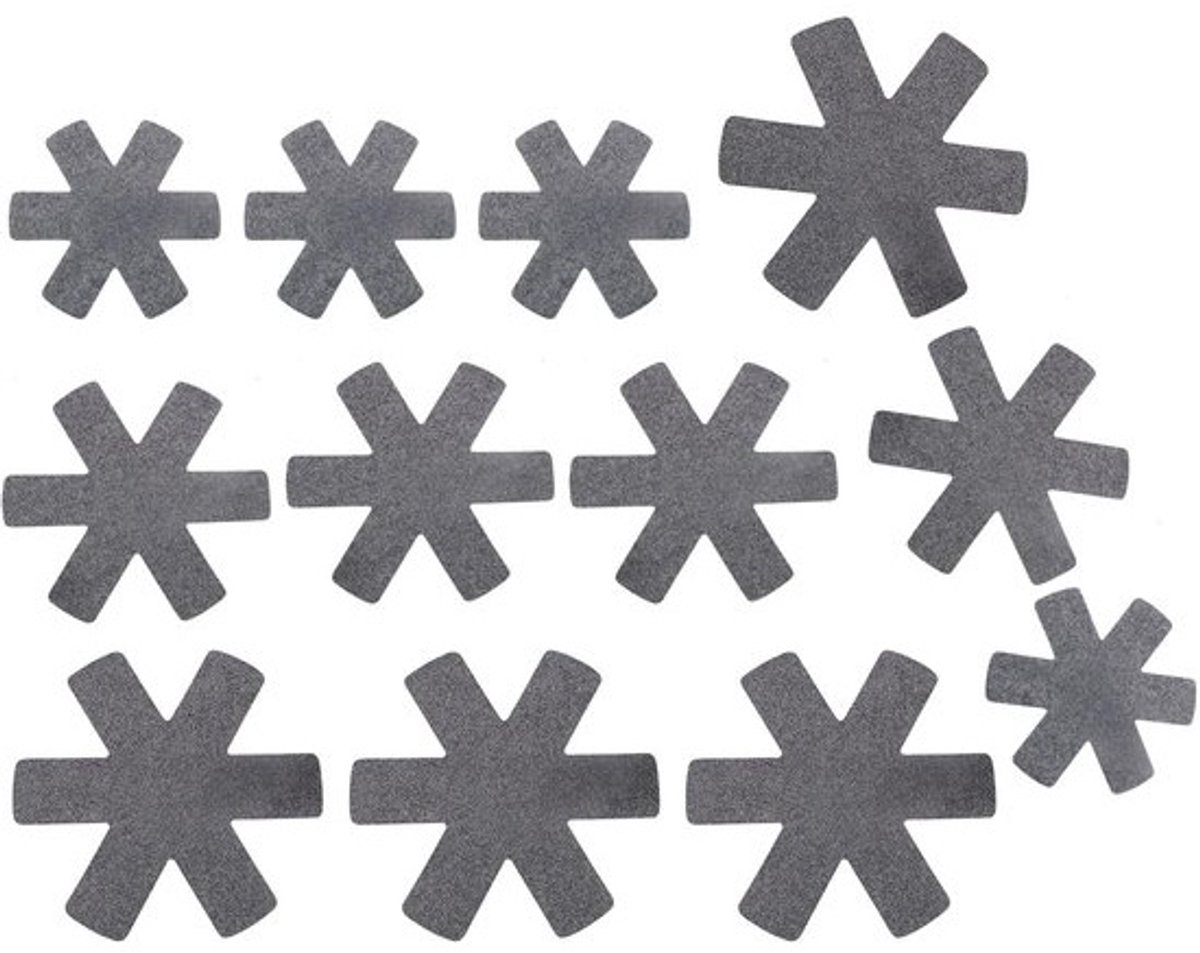 Dailygoods- Panbeschermers Set van 12 - Pannenverdelers - Panscheiders - Antikras - 3 Maten - Bescherming tegen Krassen