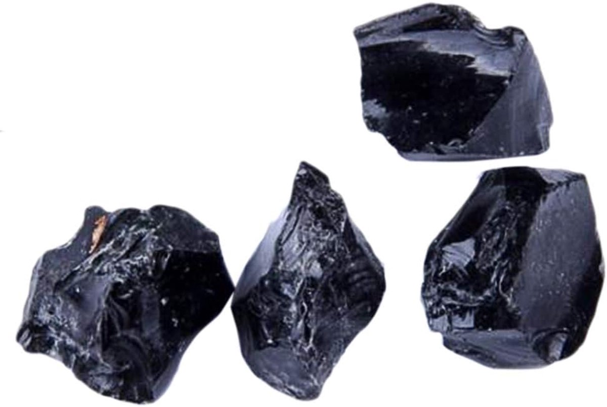 1pc Natuurlijke Ruwe Zwarte Obsidiaan Quartz Stenen Ruwe Rock Kristallen W3621