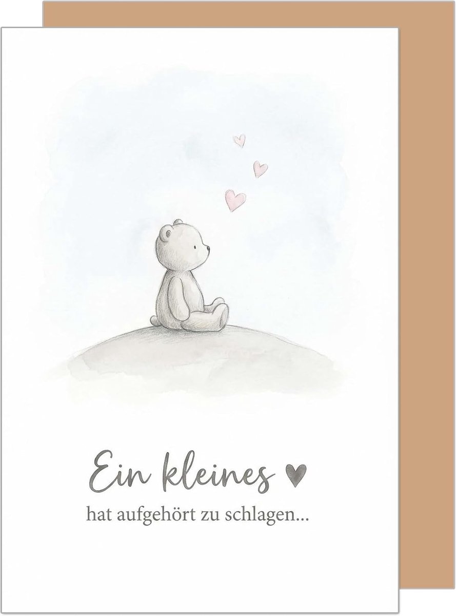 Seidel Premium rouwkaart met envelop. Condoleancekaart condoleancekaart kaart vouwkaart spreuk klein hart deelneming medeleven troost hoop kracht sterkind baby empathisch (T1255 SW026)