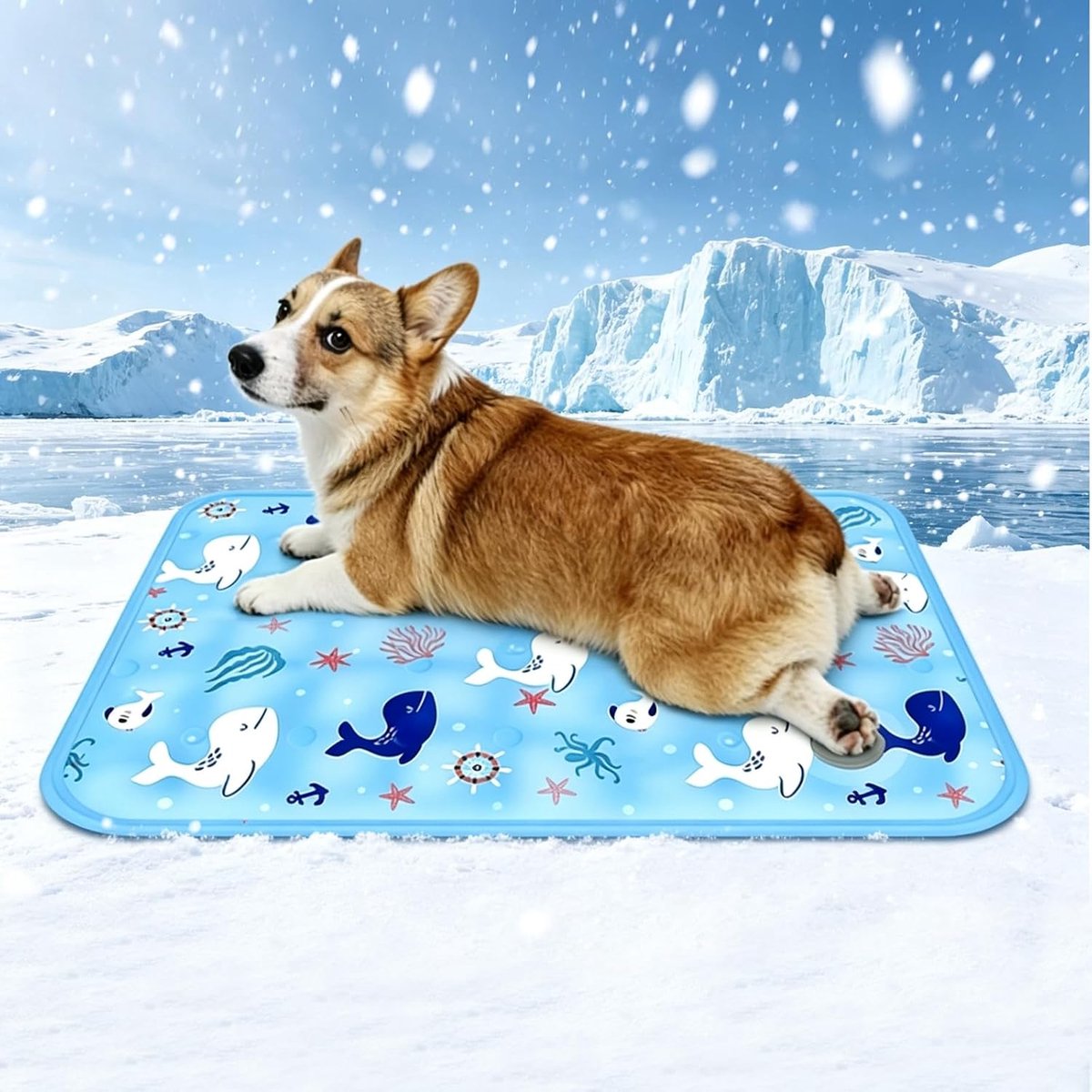 Koelmat voor honden en katten, 50 x 60 cm met waterdichte gel, koelmat voor huisdieren, met water gevulde koelmat