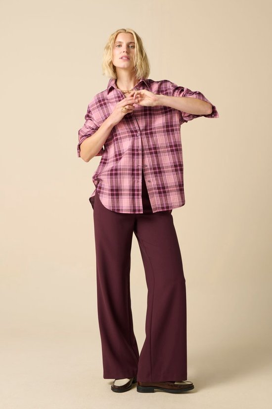Paars Geruite Blouse
