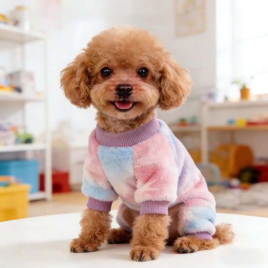 Pyjama voor honden, Valentijnsdag, flanel, hond, pyjama, hart, trui, kleine maat, Valentijnsdag, kleding, honden, roze, puppy, pullover, kleine maat, chihuahua, pyjama, warm, trui, chihuahua, pyjama — afbeelding 4