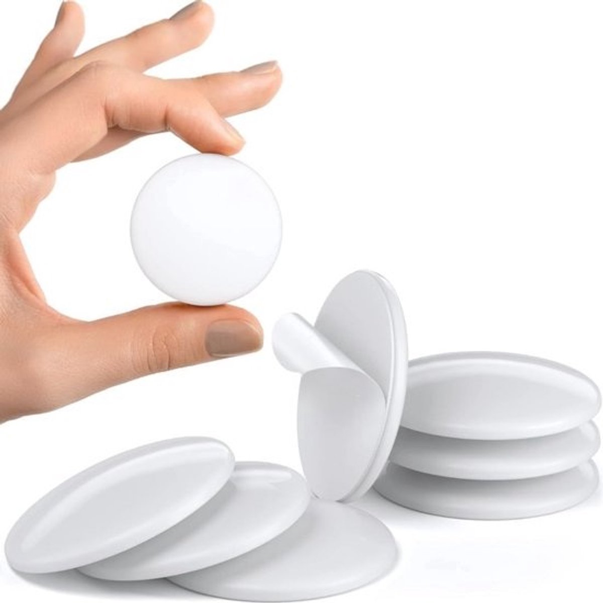 Witte silicone deurknop stoperset - 7 stuks, muurbeschermers voor deurklinken